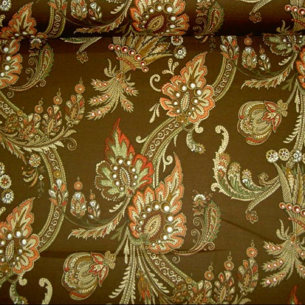 Duralee Floral Ainsley Paisley color Chocolate